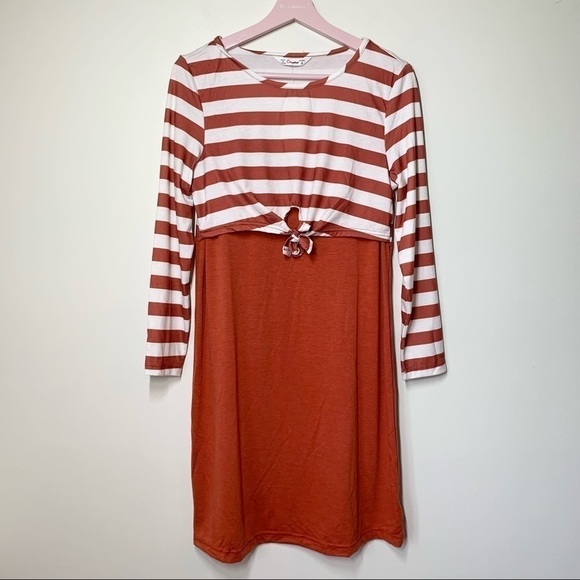SALE! 𝅺PATPAT Burnt Orange Knit Maternity Dress Small NEW - Picture 1 of 9